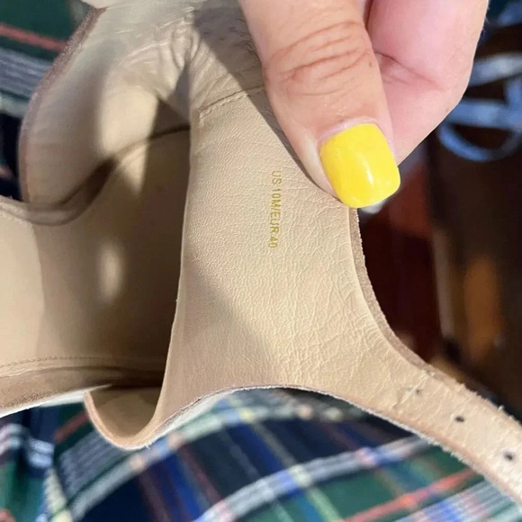 Via Spiga Womens Beige Suede Wren Platform Wedge Buckle 10/40 Open Toe Sandals - Picture 11 of 14